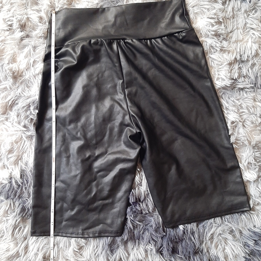 Rainbow Pleather Bike Shorts - Picture 3 of 4